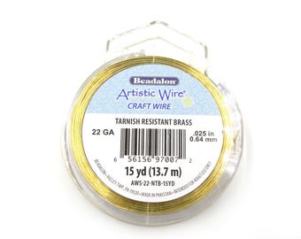 0.6 mm (22 GA) Beadalon Artistic Wire for Jewellery and Crafts - Non-Tarnish Brass