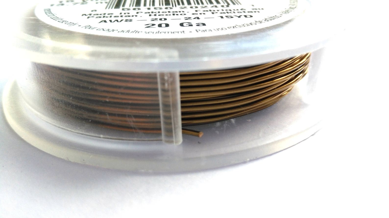 22 Gauge Jewelry Wire Beadalon ColourCraft Wire, 22 Gauge / 0.64mm, Brass Light Color, 18.3m / 20 Yd Spool Colored Craft Wire
