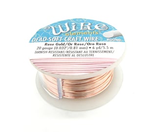 Filo per artigianato rotondo morbido The Bead Smith Wire Elements da 0,6 mm (22GA) - Oro rosa antiossidante