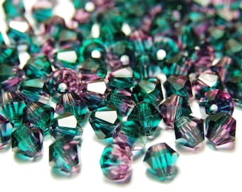 4 mm Czech MC Small Faceted Glass Bicone Beads - Thistle