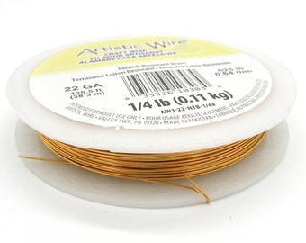 Large Reel - 0.6 mm (22 GA) Beadalon Artistic Wire Craft/Jewellery Wire - 38.3 m (42 Yds) - Non-Tarnish Brass