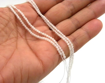2.2 mm Mini Round Faceted Natural Rainbow Moonstone Beads