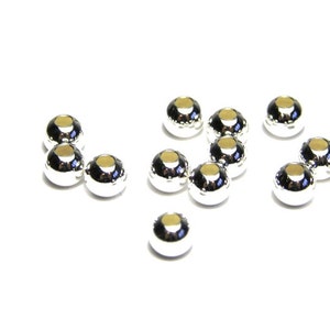 4 mm Sterling Silver 925 Round Beads - Spacer Beads - Filler Beads (10 Pc.)