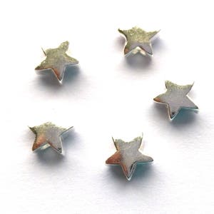5 mm Small Solid 925 Sterling Silver Stars, Mini Star Beads 2, 5 or 25 Beads image 3