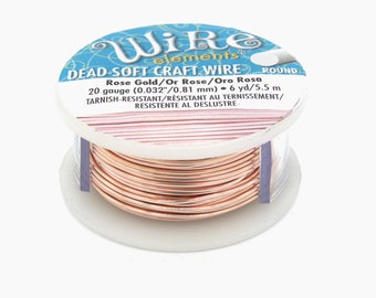 Filo per artigianato rotondo morbido The Bead Smith Wire Elements da 0,8 mm (20GA) - Oro rosa antiossidante