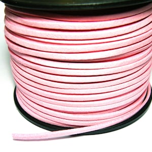 3 mm Flat Faux Suede Cord - Pink - 3 m (10 ft.)