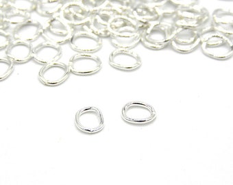 4,3 x 3,6 mm (22 GA) Argent sterling 925 de haute qualité Petits anneaux ouverts ovales - 20 Pc.