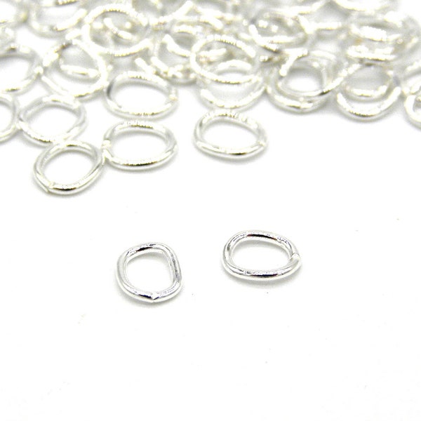 4.3 x 3.6 mm (22 GA) High Quality Sterling Silver 925 Small Oval Open Jump Rings - 20 Pc.