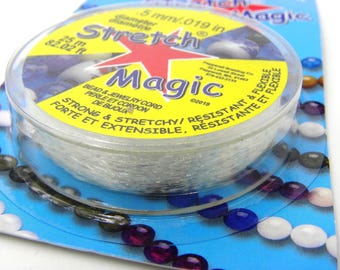 0.5 mm - 24 GA - Round Stretch Magic Elastic Jewelry Cord - 25 m - CLEAR