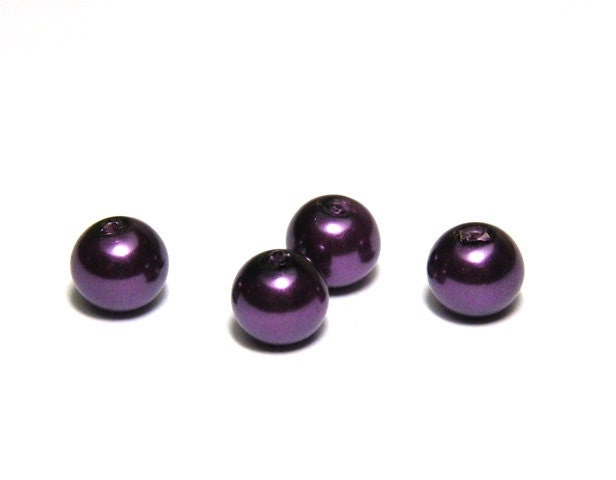 160PCS 6mm Glass Pearl Spacer Dark Purple Color Round DIY Imitation Pearl beads 