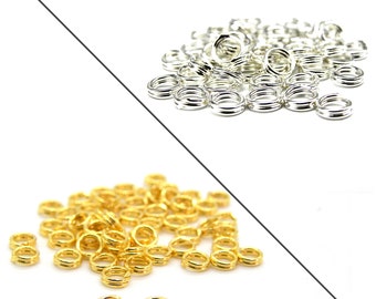 Small Thick 3 mm Sterling Silver 925 Split Rings -  25 GA - Silver or 24K Real Gold-plated - 10 or 50 pc.