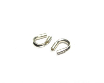 0.56 mm (0.02 inch) U-shaped 925 Sterling Silver Wire Guards, Wire Protectors - 10 Pc.