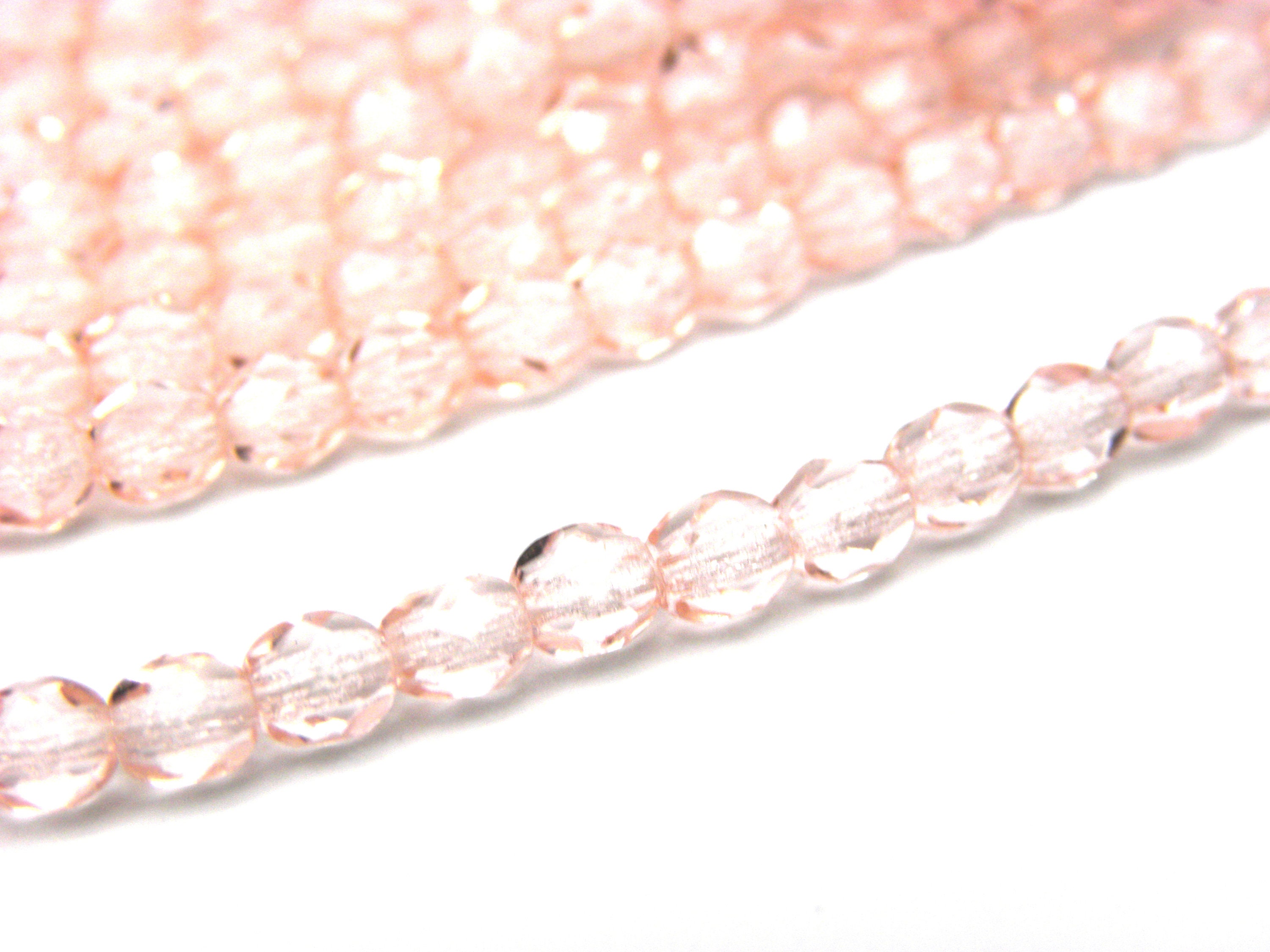 Perline di vetro ceco sfaccettate rotonde da 4 mm lucidate a fuoco - Rosaline Pink (50 pezzi) - Italia
