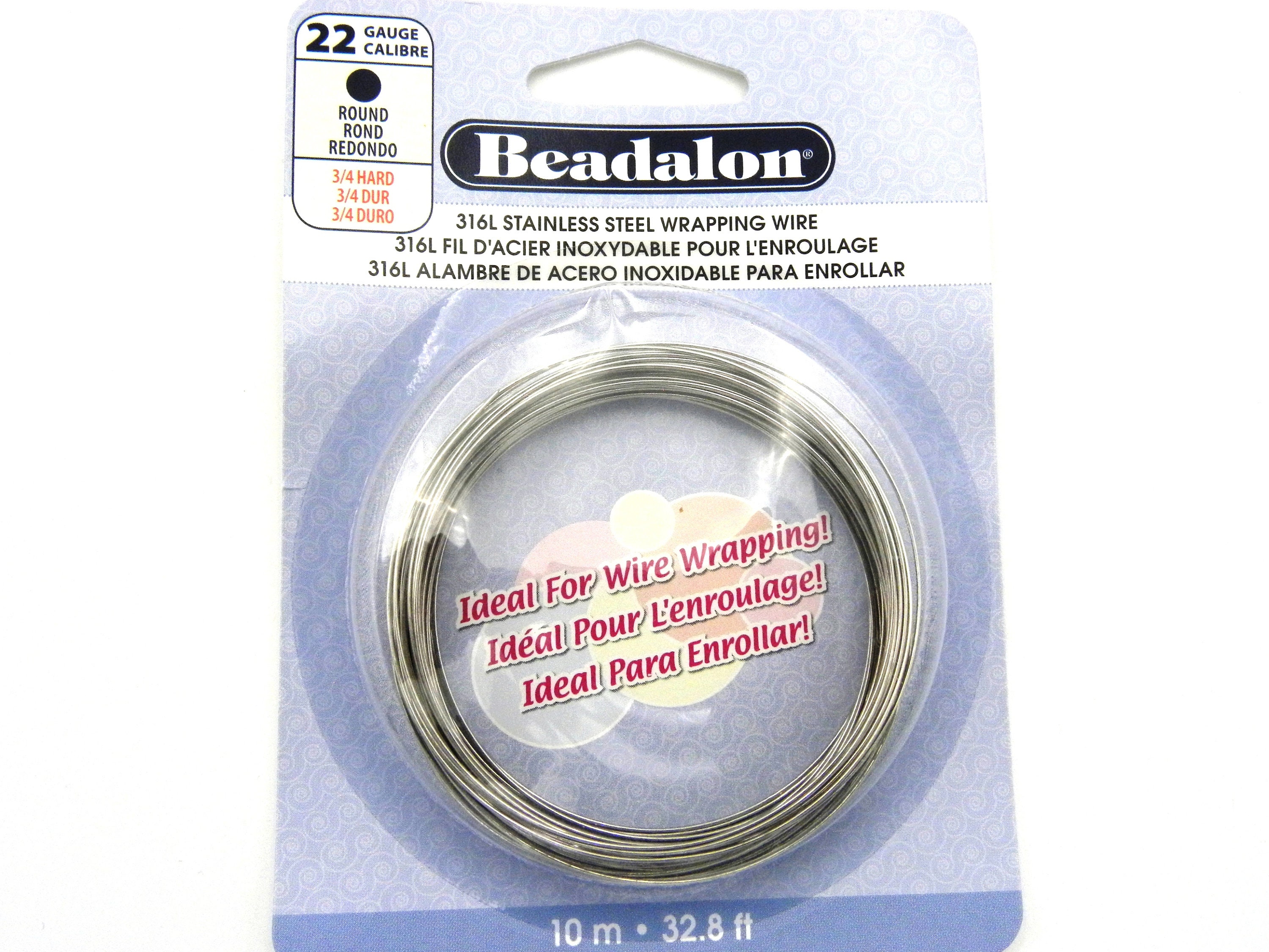 Fil d'acier inoxydable 316L pour l'enroulage de Beadalon, rond, calibre 20