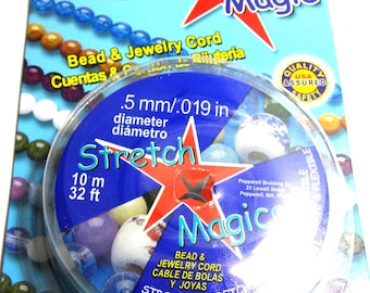 0.5 mm (.020 inch) Stretch Magic Elastic Jewelry Cord – 24 GA - 10 m (32 ft.) - Clear