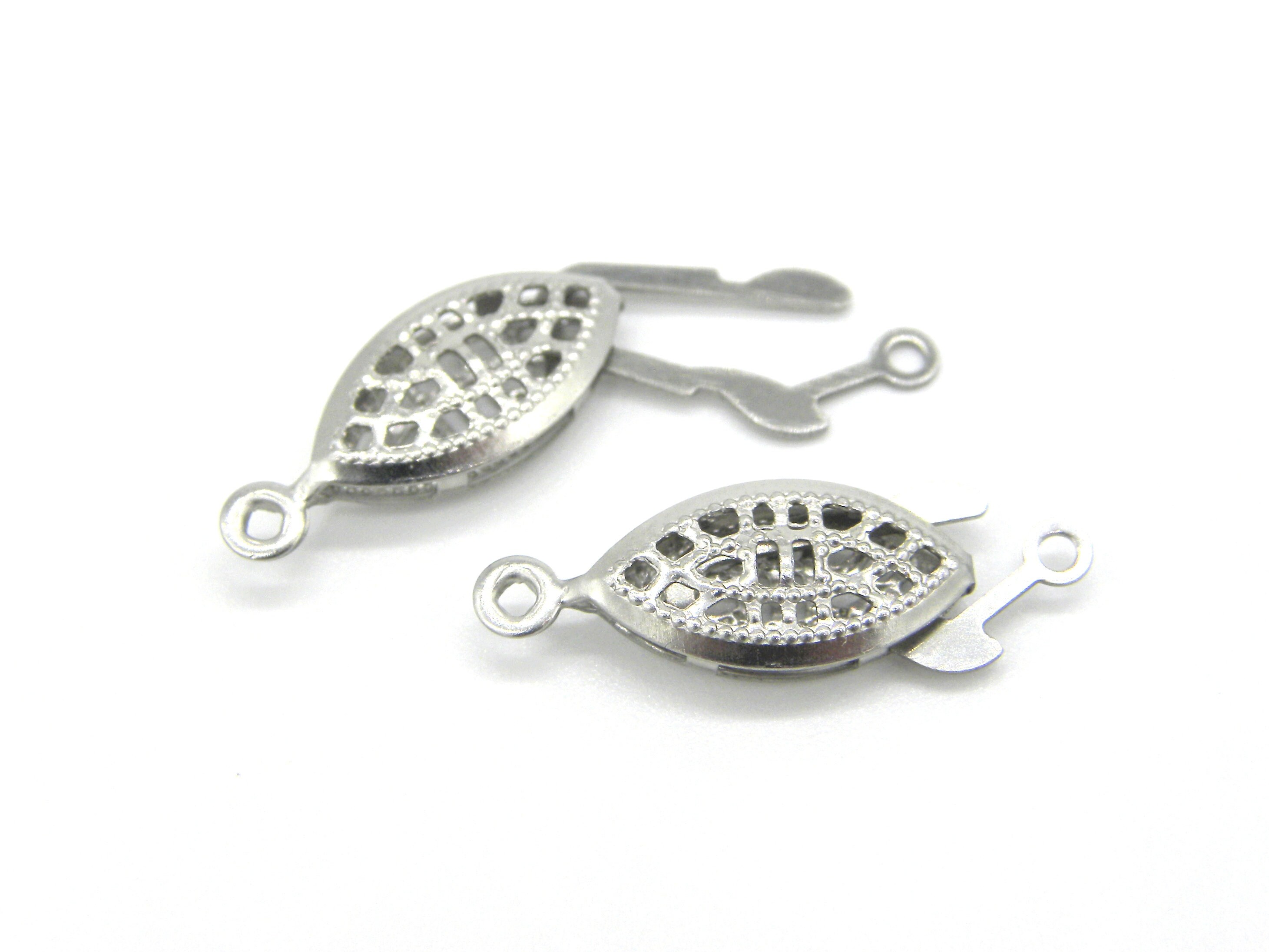 21x7 Mm Oval Stainless Steel Box Clasp Horse Eye Clasp Fish Hook Clasp 2 Pc Etsy Canada