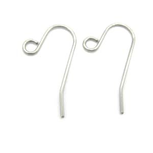 19 x 12 x 0.8 mm (0.7 Inch x 20 GA) 316L Surgical Stainless Steel Ear Wire - Earring Hooks - 2 or 10 Pc.