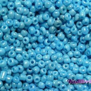 11/0 (2 mm) ronde glasrocailles, rocailles - lichtblauwe ondoorzichtige glans - 15 of 50 g