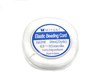 0.5 mm (26 GA) Miyuki Jewellery Elastic Beading Cord - Clear - 20 m