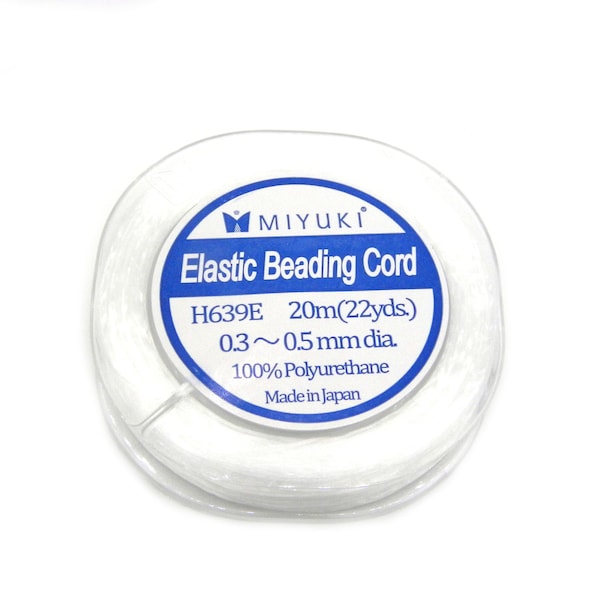 0.5 mm (26 GA) Miyuki Jewellery Elastic Beading Cord - Clear - 20 m