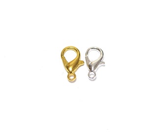 Kleine Karabiner-Verschluss - 10 mm - Silber oder Gold - 10 Stk.