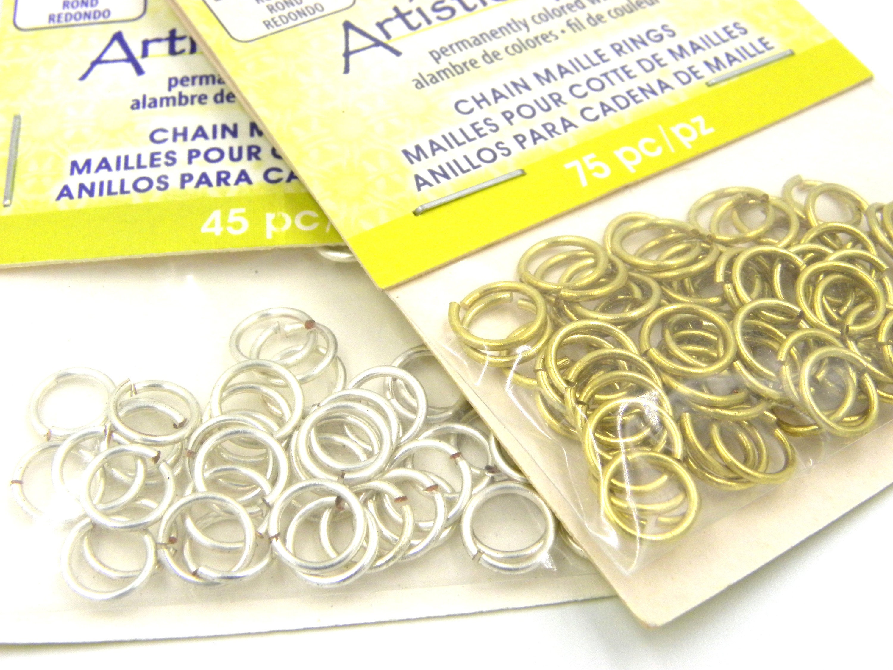 Beadalon 100 anneaux chaine maille fil artistique laiton plaqué