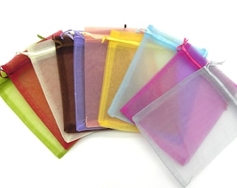 10 x 15 cm (4 x 6 Inch) Medium Plain Organza Bag, Fabric Gift Bags, Gift Pouches - Colour Choice - 5 Pc