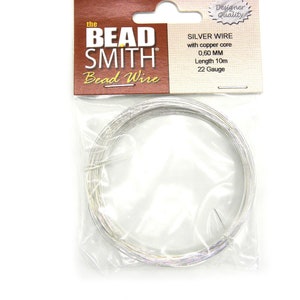 The Bead Smith Designer Quality German-Style Round Craft/Jewellery Wire Silver Plated 0.6 mm (22 GA)