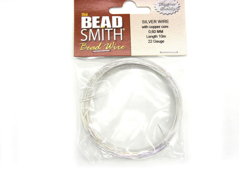 The Bead Smith Designer Quality German-Style Round Craft/Jewellery Wire Silver Plated 0.6 mm (22 GA)