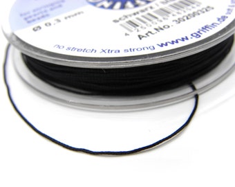 0.3 mm (.012 Inch) Griffin Professional Braided Nylon Cord for Jewellery-Making - Black