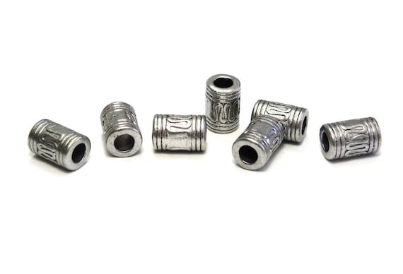 50 pcs Silver Tone Metal Coil Spring Spacer Beads 22mm x 5mm Tube Jewelry Crafts