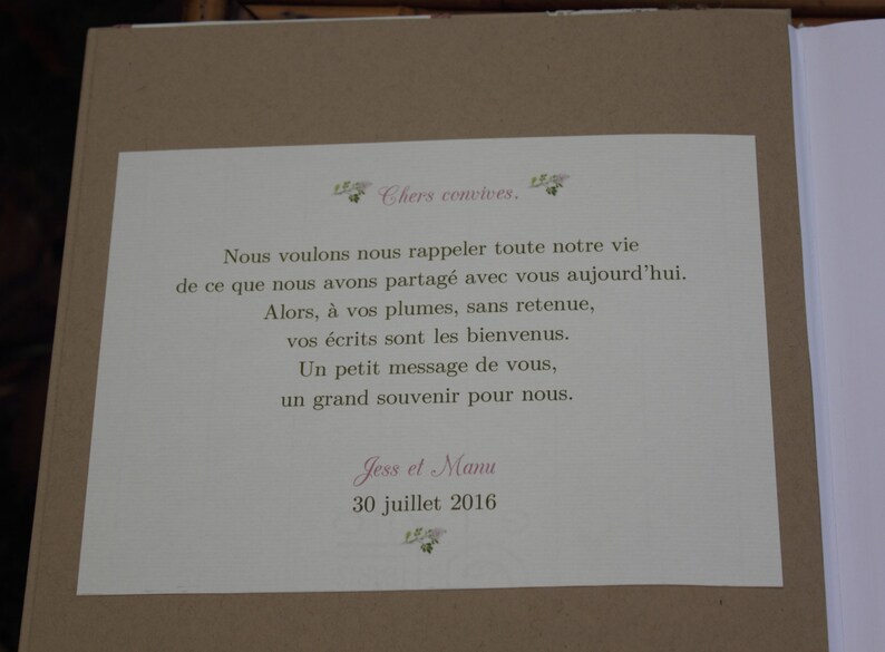 Livre d'or gamme mariage côté jardin | Etsy