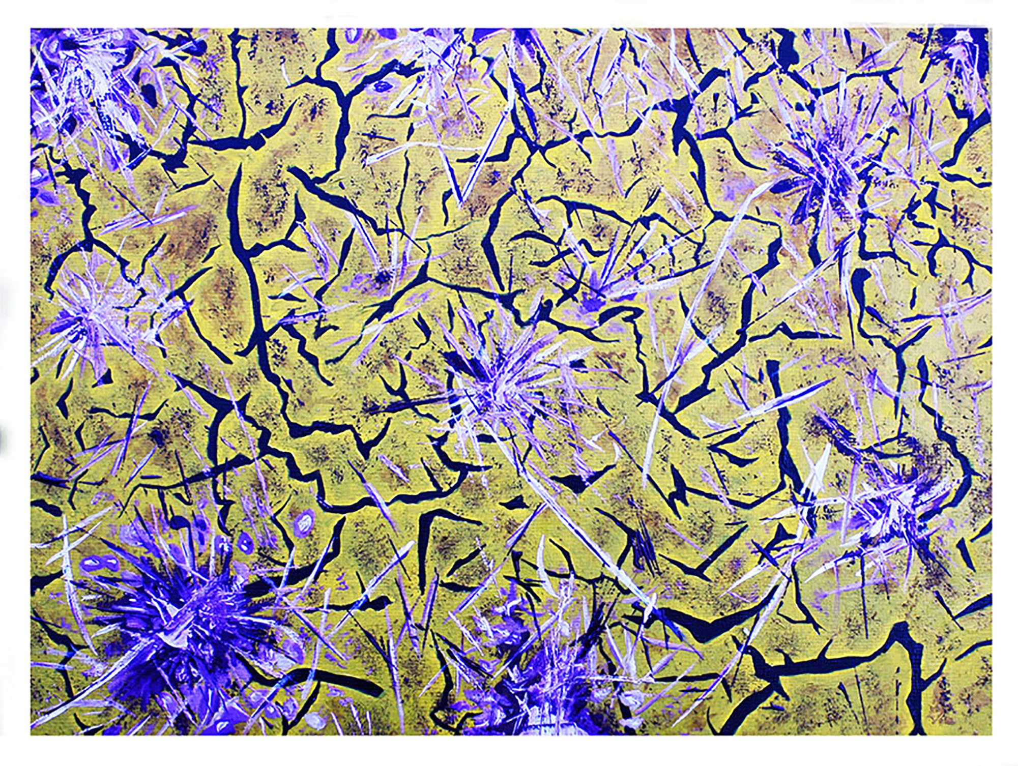 ORIGINAL oil painting of abstract grass on cracked mud Etsy