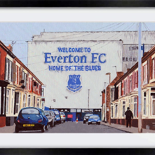 Everton FC Goodison Park A4 digital print of my original oil painting - football stadium art