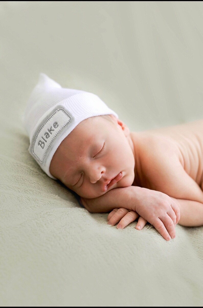 Personalized Hospital Hat Newborn Boy Hospital Hat Baby Etsy