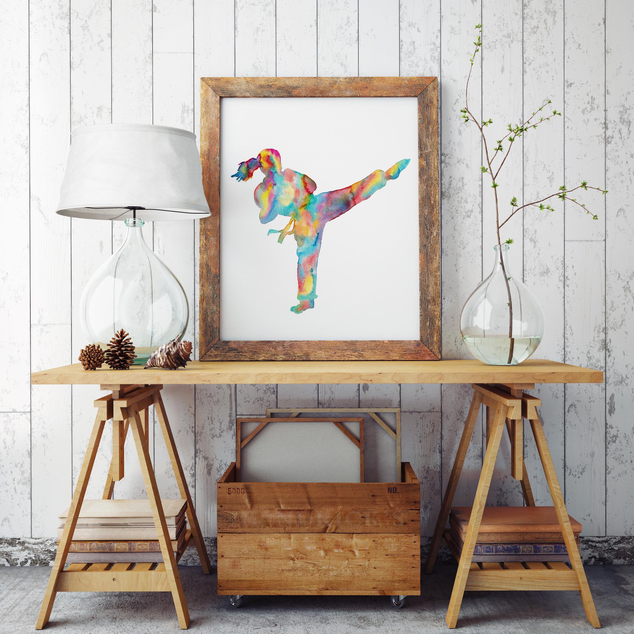Dinosaur in watercolour II van nobelart als poster, canvas print en