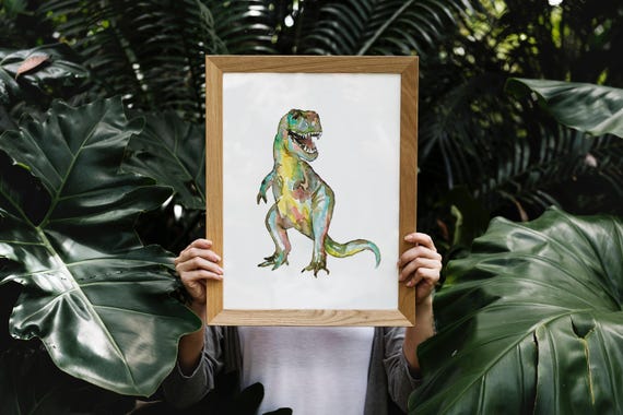 ティラノサウルスの水彩画 ティラノサウルスを描く】 Paint a Tyrannosaurs / Time lapse