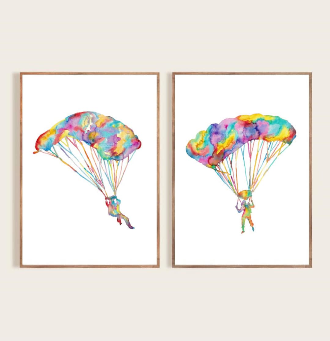 Set of 2 Paragliding Art Paraglider Parachute Extreme Sport - Etsy Set of 2 Paragliding Art Paraglider Parachute Extreme Sport - Etsy