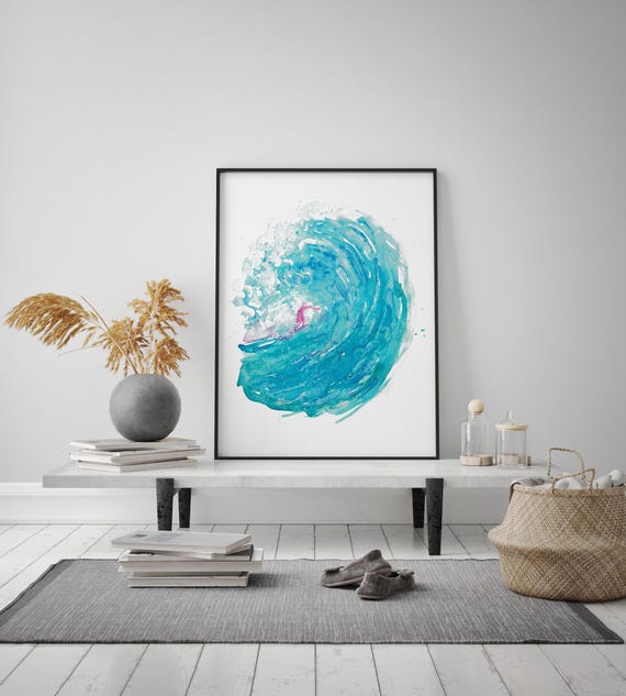 サーフィン 水彩画 アート作品 楽天市場】波とサーフィン2 ( 夏 海 波乗り サーフボード