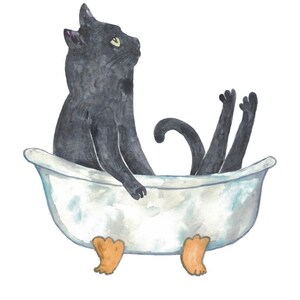 SPA Cat Tabby Painting Wall Poster Watercolor Art Decor Print Pet ...
