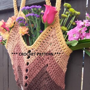 crochet pattern, PDF DIGITAL DOWNLOAD, chevron market bag, crochet tote, produce bag, reusable bag
