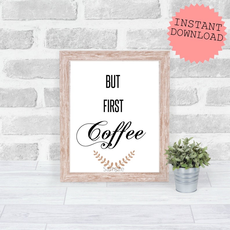 But First Coffee Wall Decor Farmhouse Decor Coffee Kitchen Etsy