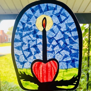 Waldorf Window Transparancy - Digital Template- Advent Spiral Apple Candle Lantern