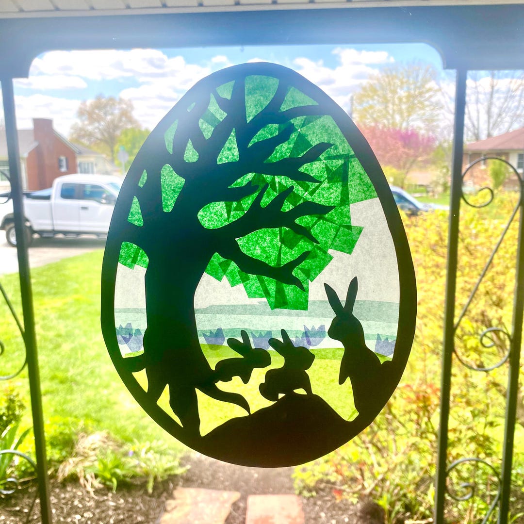 Spring Transparancy Waldorf Window Transparancy - Digital Template- Bunnies Spring Easter ...