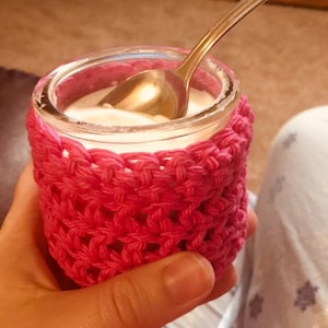 Oui Yogurt Jar Crochet Cozy Pattern