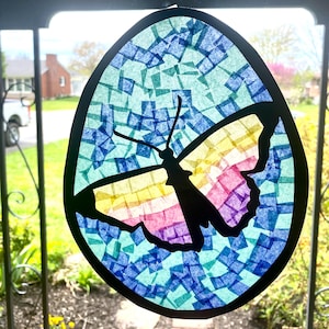 Waldorf Window Transparancy - Digital Template- Butterfly Easter Egg
