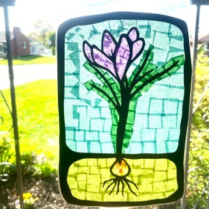Waldorf Window Transparancy - Digital Template- Spring Crocus Bulb