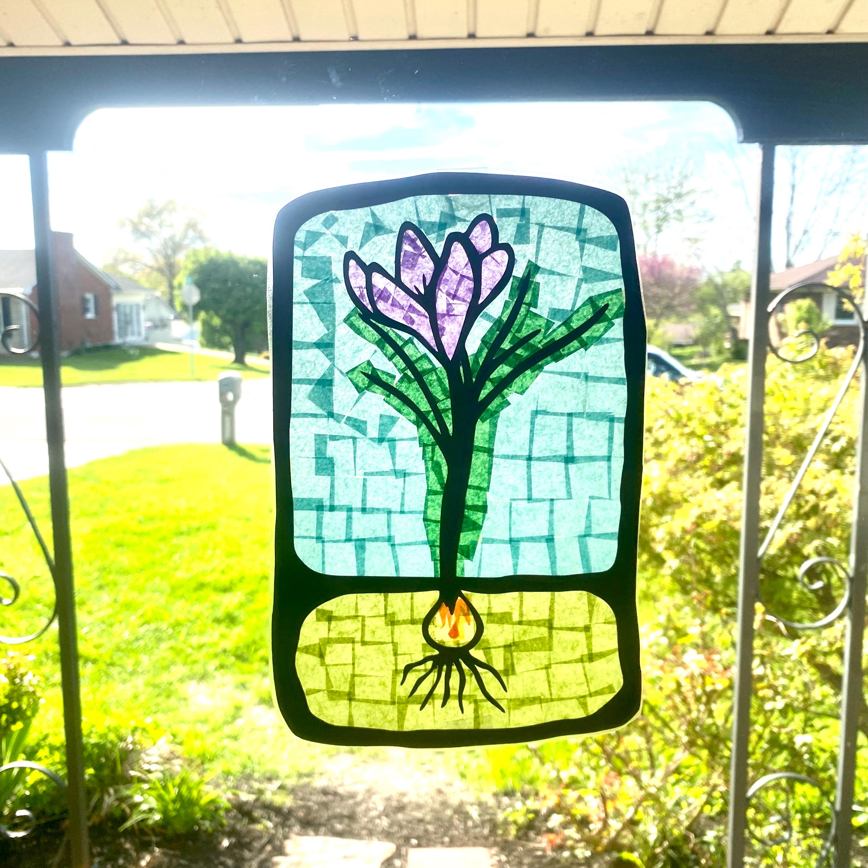 Spring Transparancy Waldorf Window Transparancy - Digital Template- Spring Crocus Bulb - Etsy