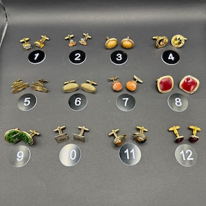 vintage Swank and various cufflinks - unique designs, groomsmen gifts, French style