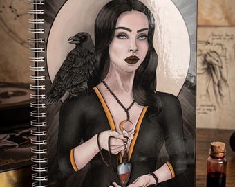 Morticia Handmade Dijital Art Notebook: Limited Journal, Digitally Illustrated by Artist, Undated Spiral